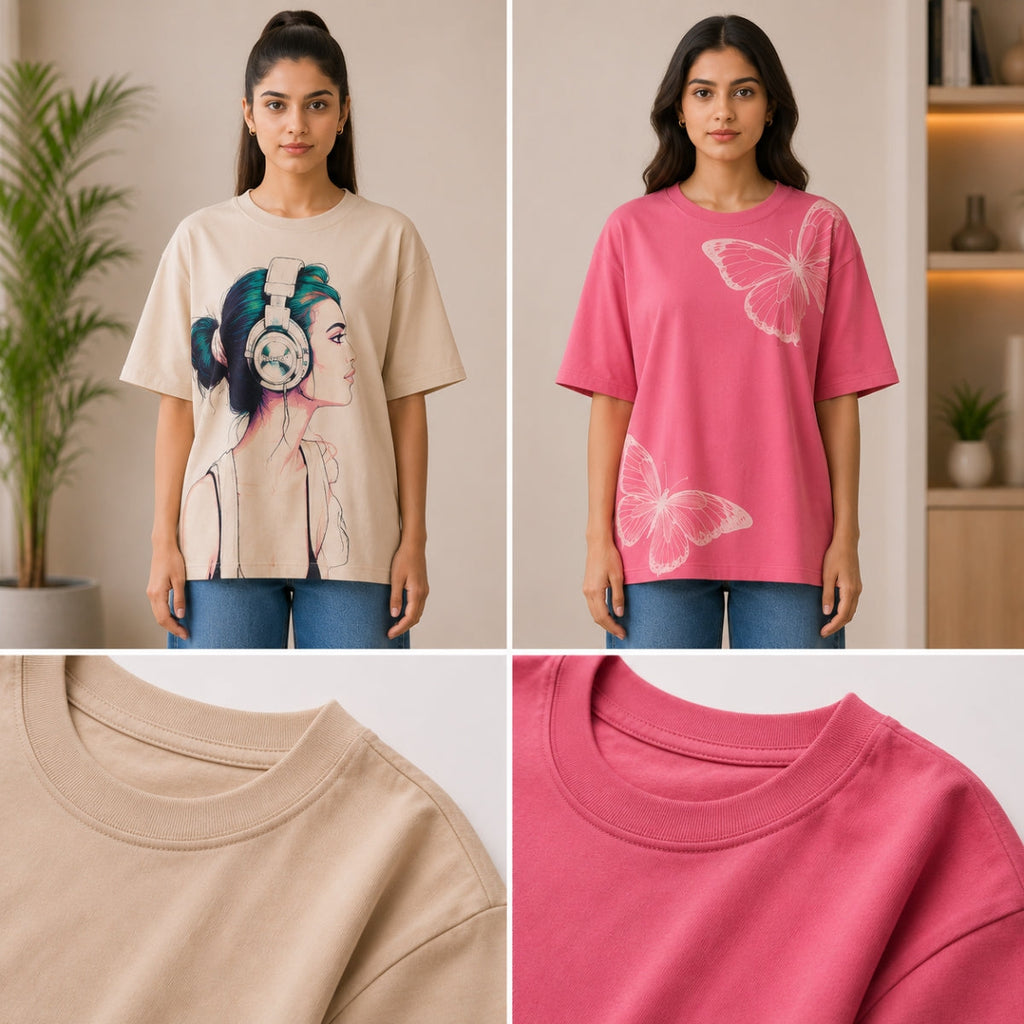 Oversized Printed T-Shirt Combo Pack | 2 T-Shirts | TT-02
