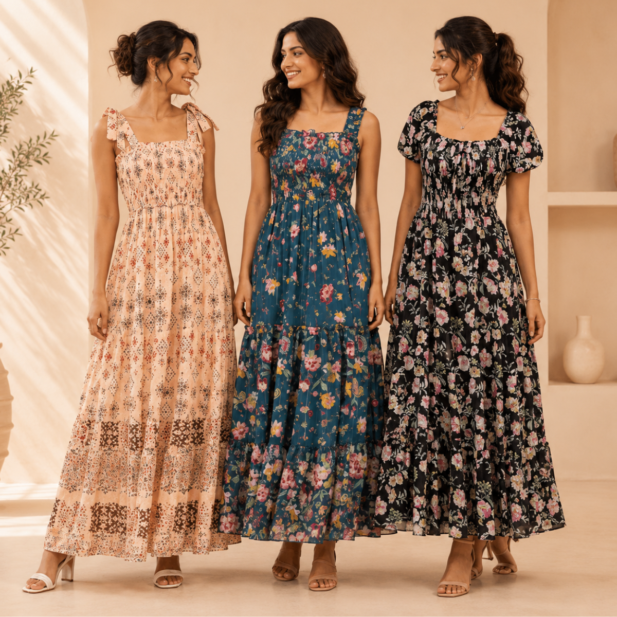 3 Printed Maxi Dress ? Style Meets Comfort | MD-04