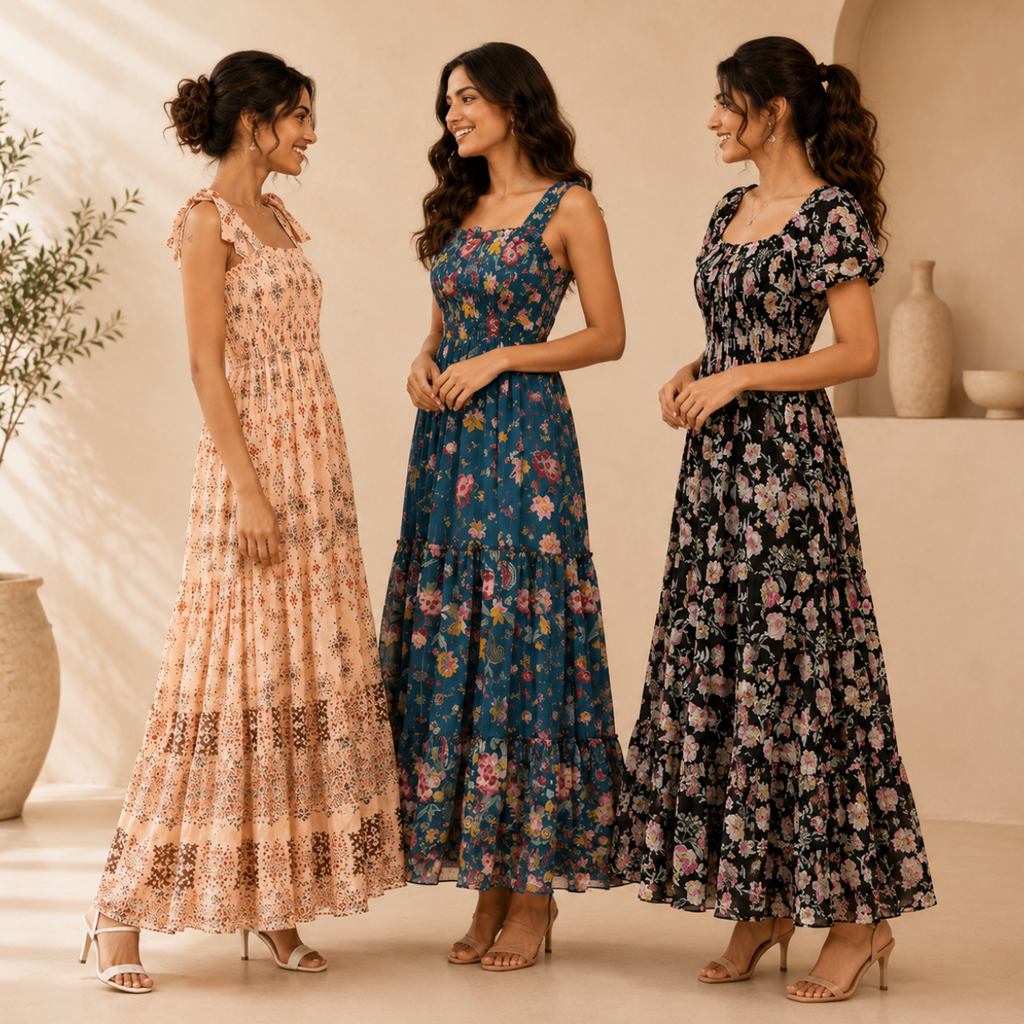 3 Printed Maxi Dress ? Style Meets Comfort | MD-04