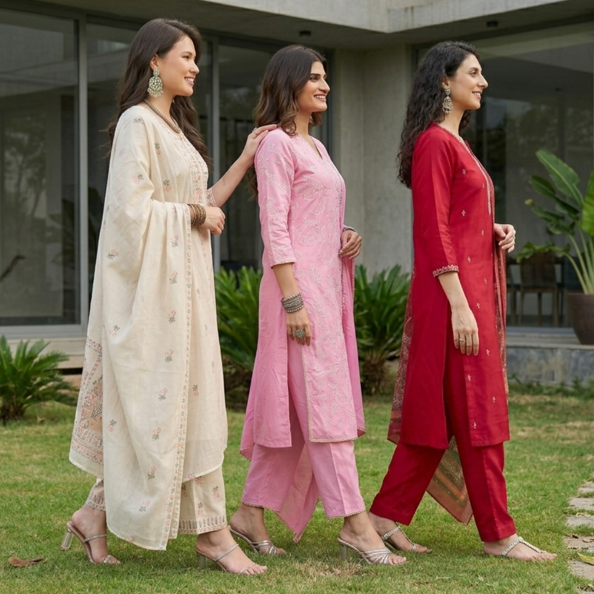 3 Kurta Pants & Dupatta Set (E-06)