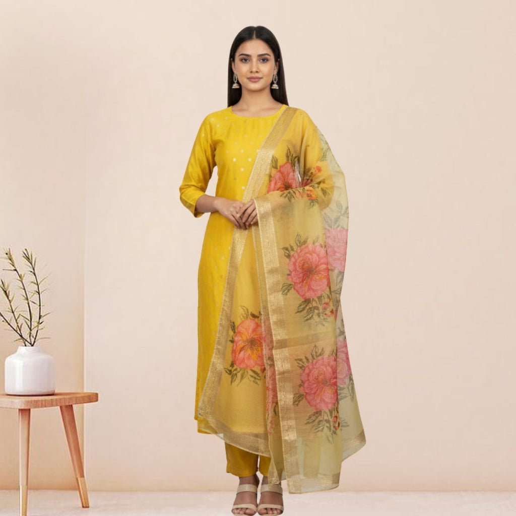 3 Cotton Kurtis with Pant & Dupatta |C-05