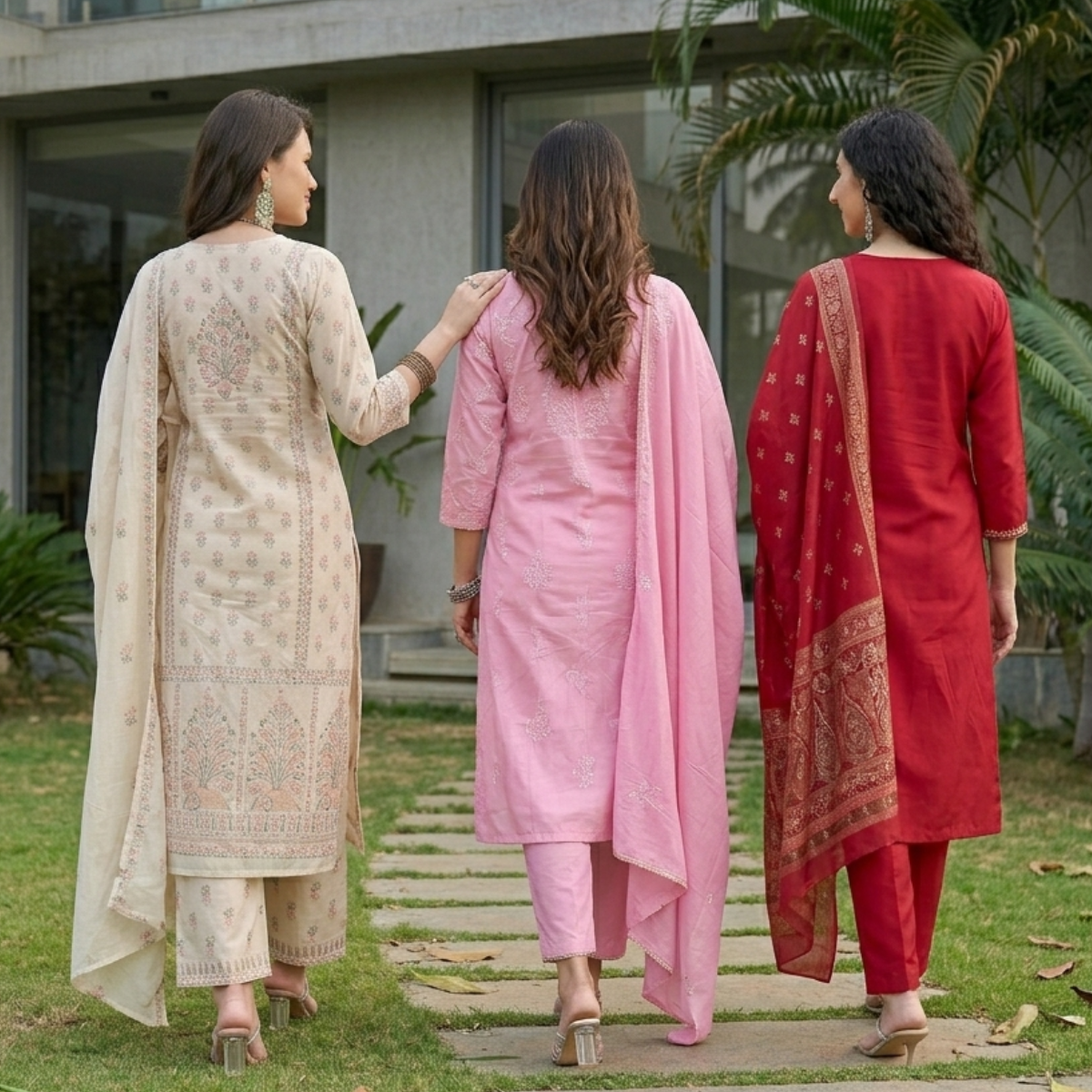 3 Kurta Pants & Dupatta Set (E-06)