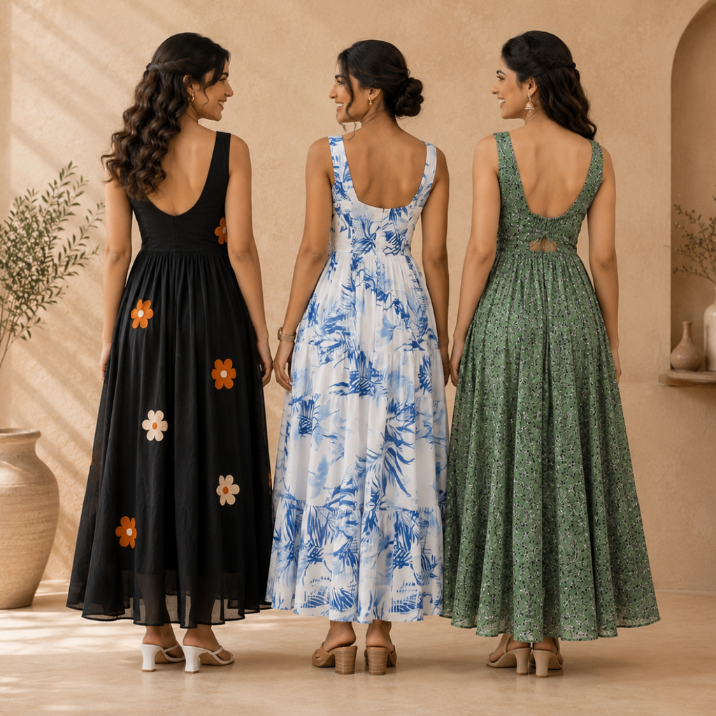 3 Printed Maxi Dress ? Style Meets Comfort | MD-06