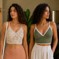 Women?s Crochet Bralette Tops | Pack of 2 | Sleeveless Summer Knit Crop Tops
