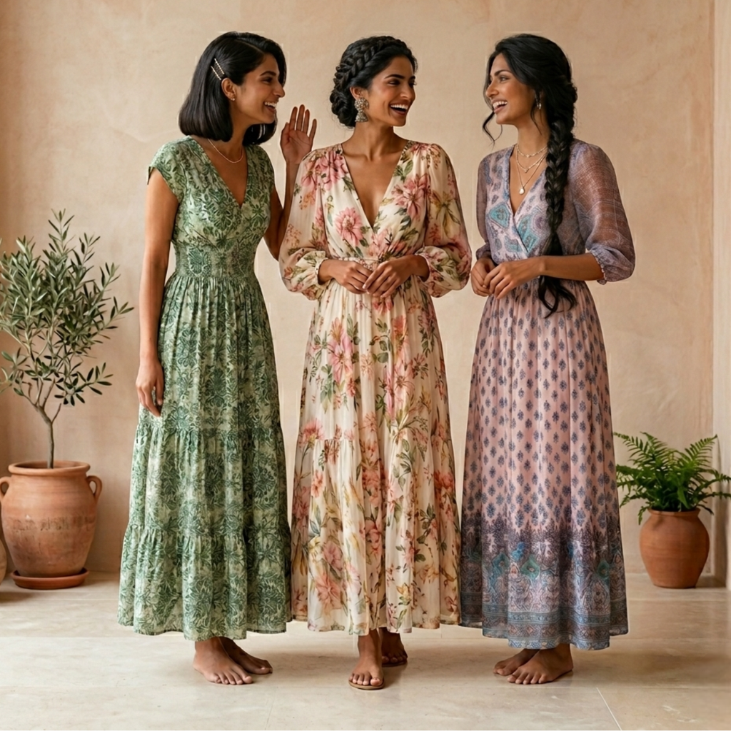 3 Printed Maxi Dress ? Style Meets Comfort | MD-08