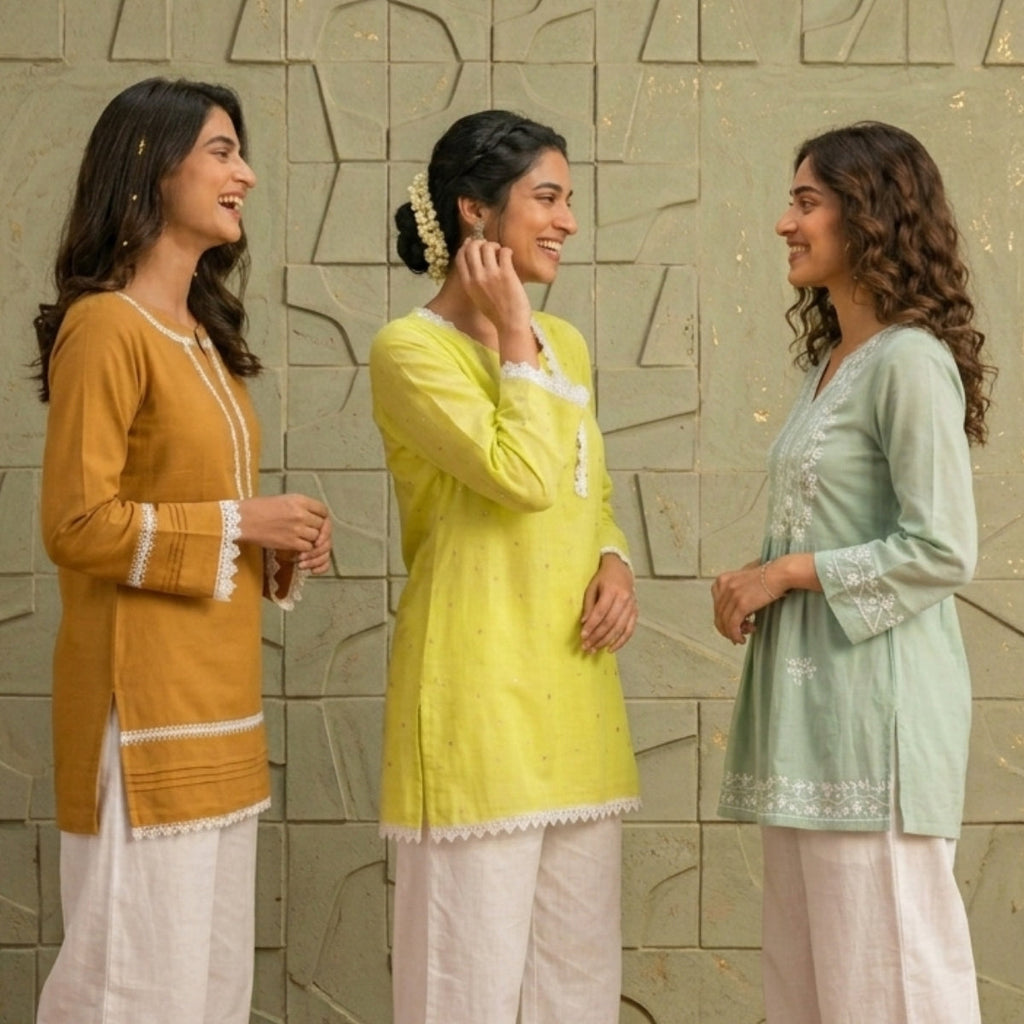 3 Chikankari Embroidery Short Kurtis | CSK-08