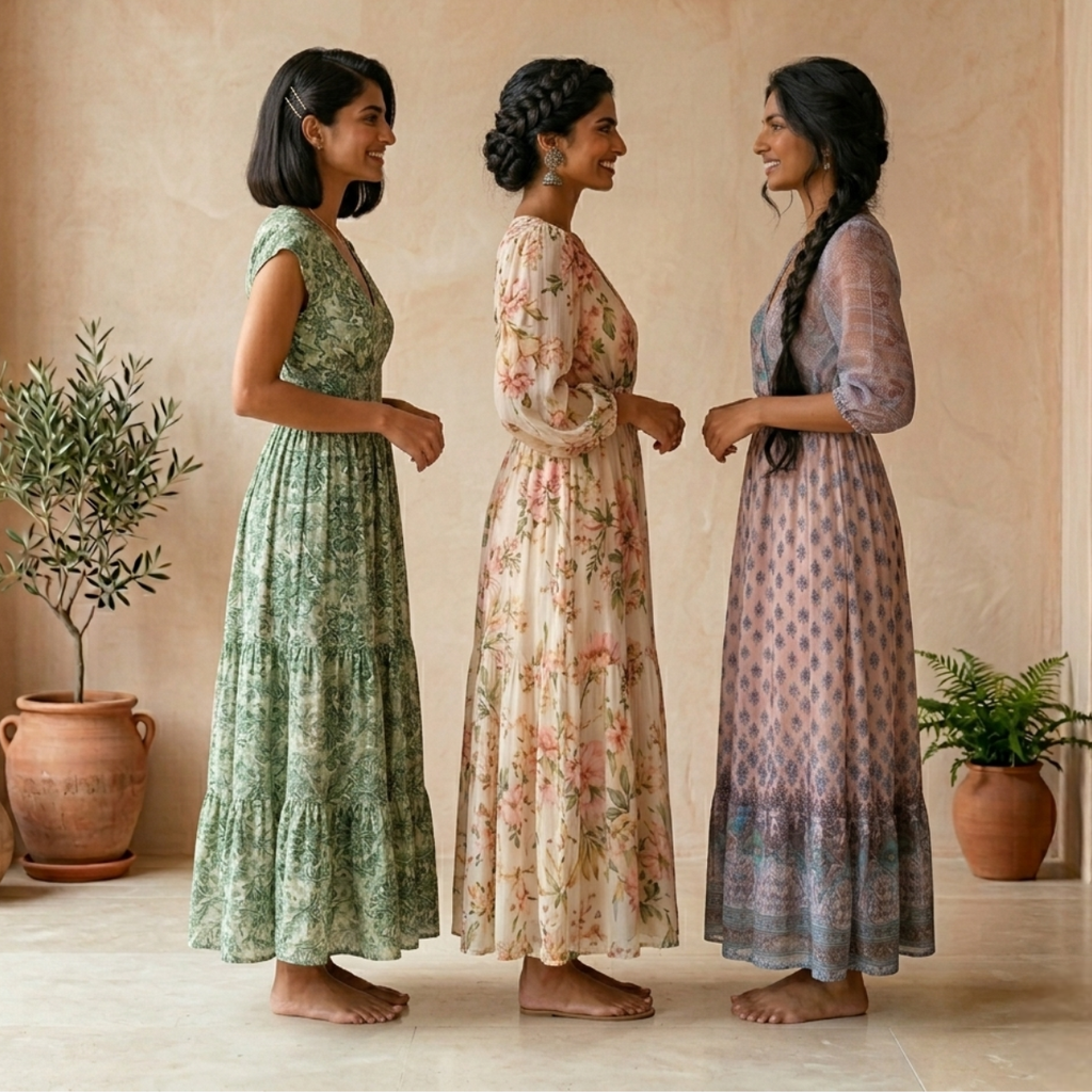 3 Printed Maxi Dress ? Style Meets Comfort | MD-08