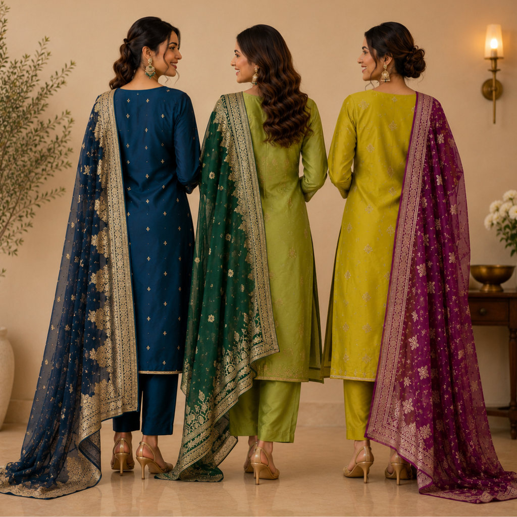 3 Kurta Set with Dupatta - Comfort For Every Occasion & Daily Wear ( D8 )