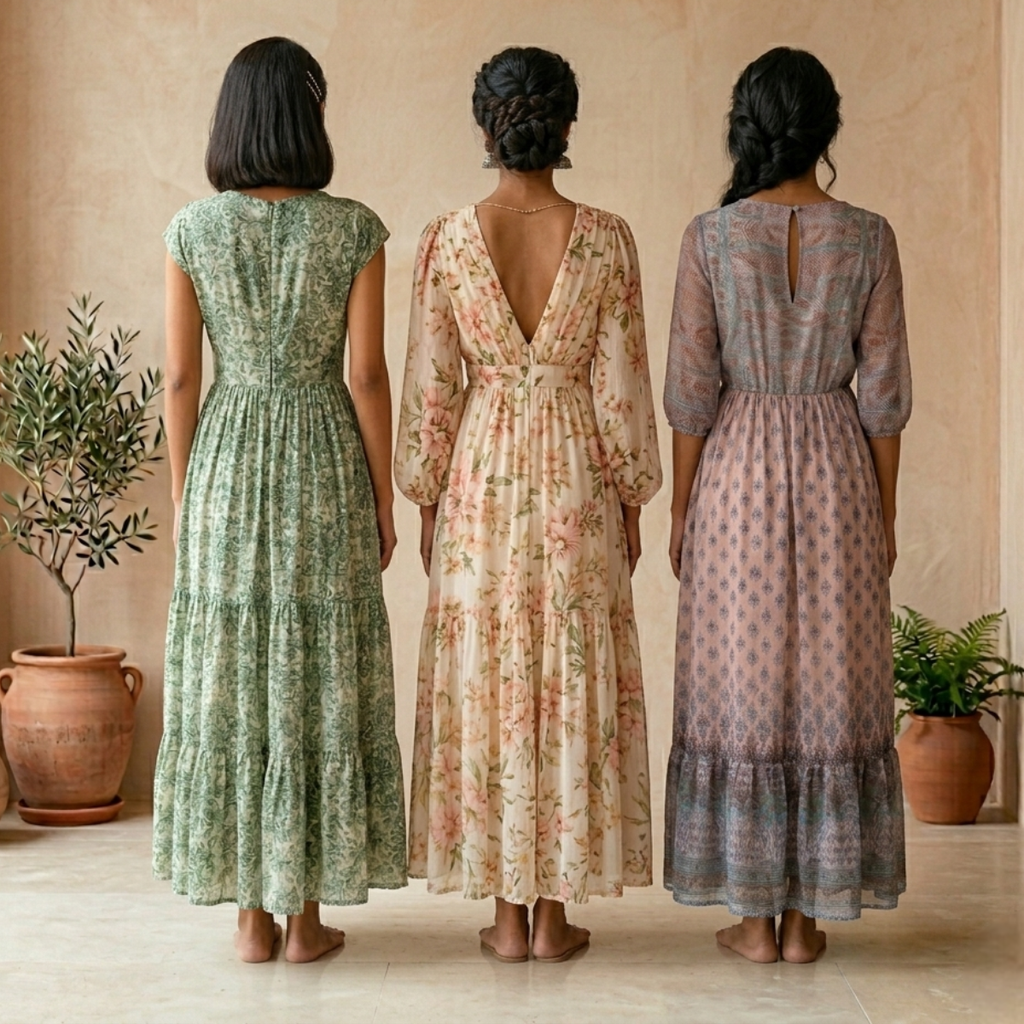 3 Printed Maxi Dress ? Style Meets Comfort | MD-08