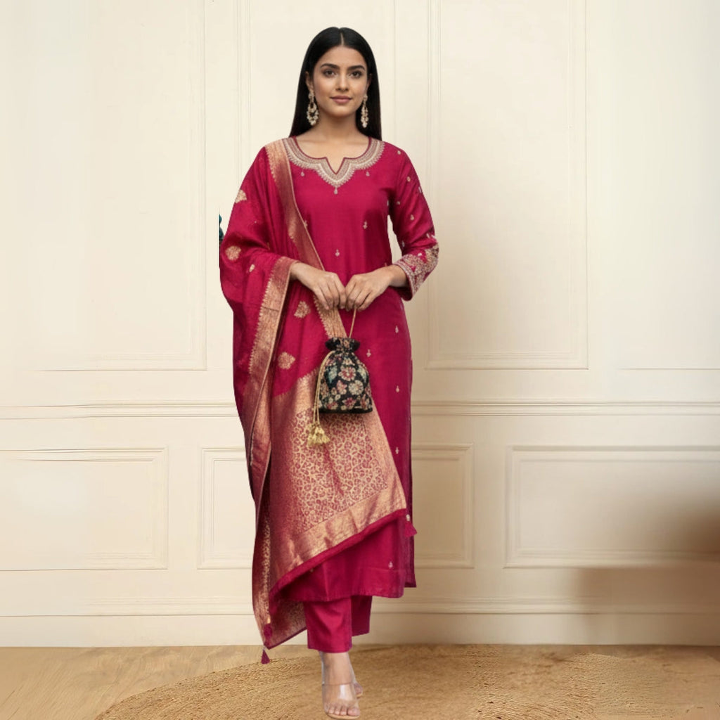 3 Cotton Kurtis with Pant & Dupatta |C-07