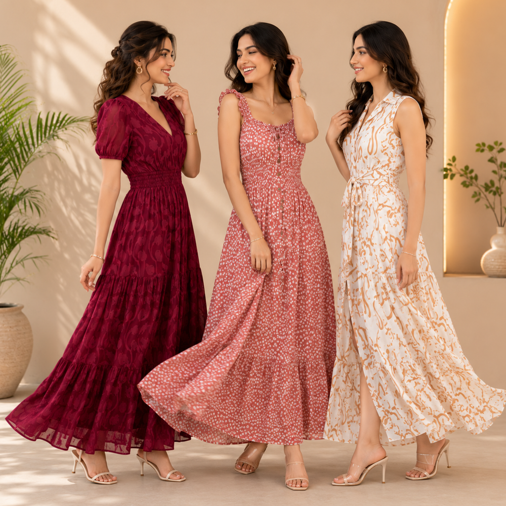 3 Printed Maxi Dress ? Style Meets Comfort | MD-09