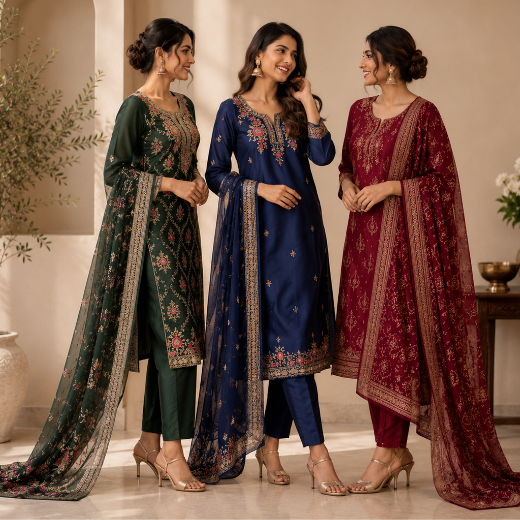 3 Kurta Set with Dupatta - Comfort For Every Occasion & Daily Wear ( D9 )