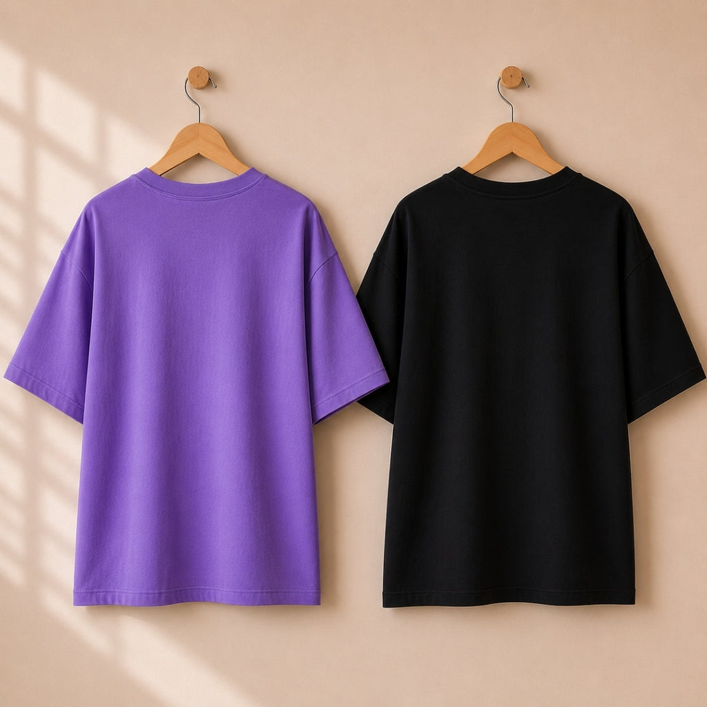 Pack of 2 Casual T-Shirts | Oversized Printed T-Shirt Combo Pack | TT-011