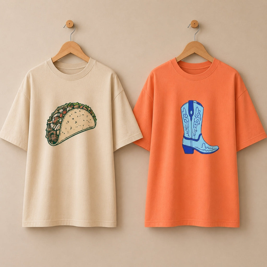 Pack of 2 Casual T-Shirts | Oversized Printed T-Shirt Combo Pack | TT-014