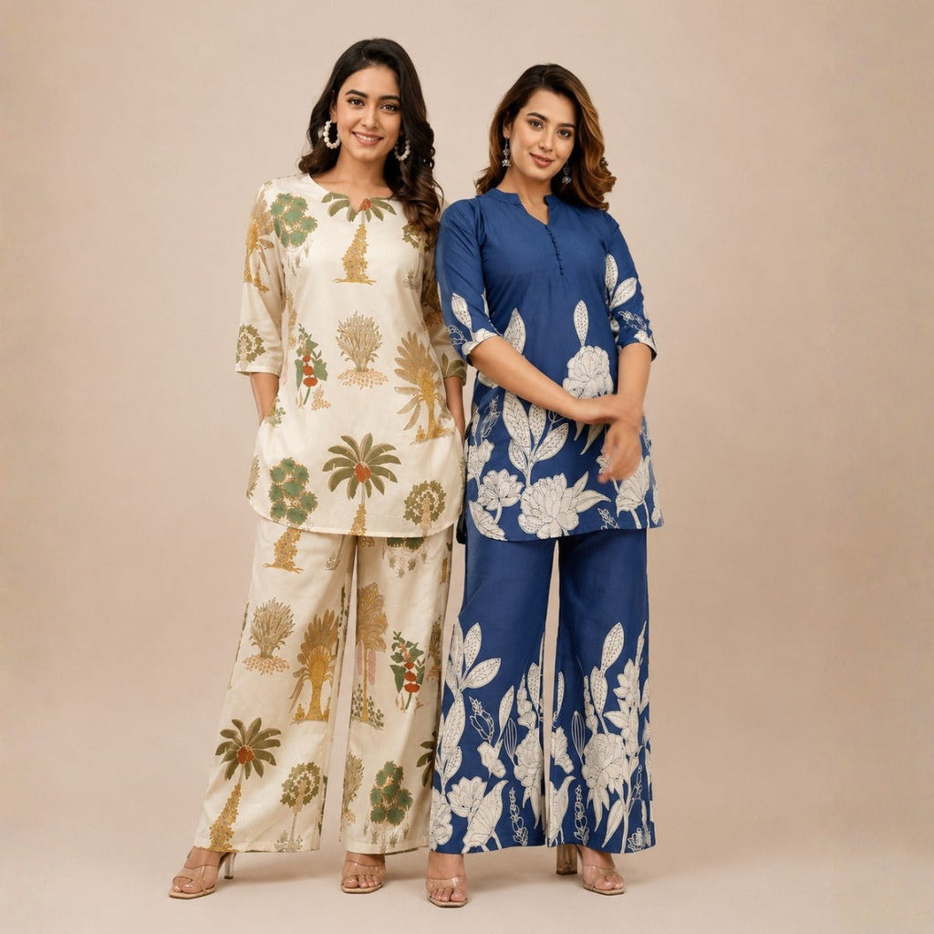 Floral Printed Co-Ord for Women | Ethnic Lounge Wear