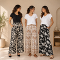 Pack of 3 Women Cotton T-Shirt Trouser Set (T-13)