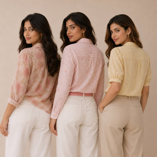 3 Casual Cotton Shirt For Women-Everyday Comfort Shirts |SC-02