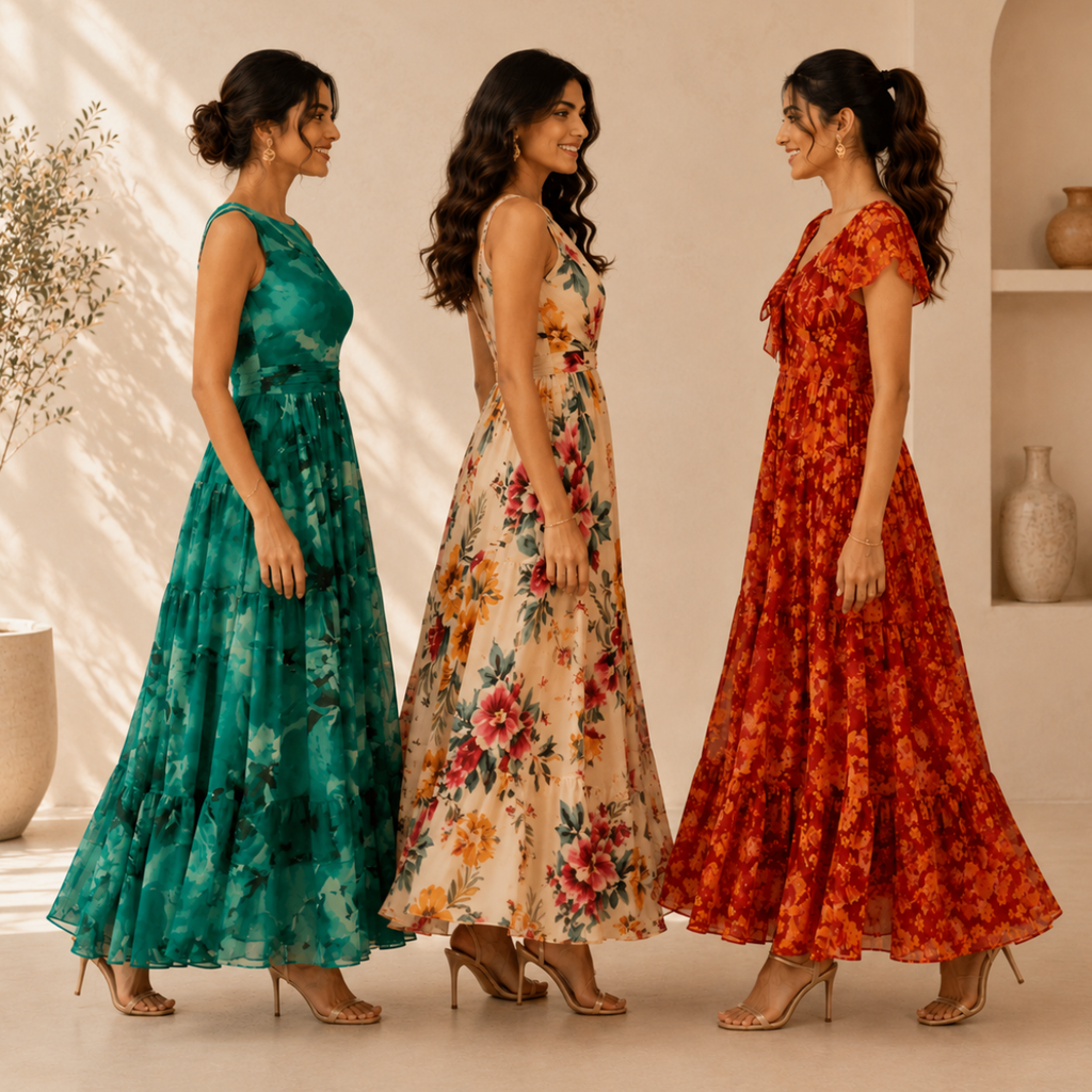 3 Printed Maxi Dress ? Style Meets Comfort | MD-03