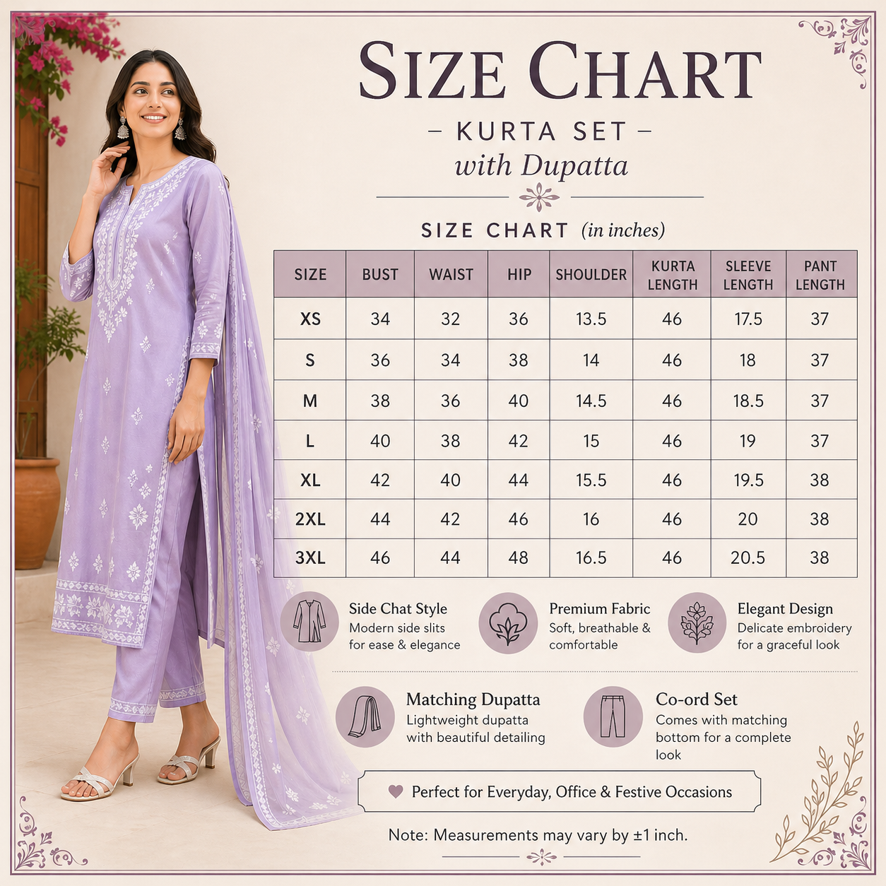 3 Cotton Kurta Set with Dupatta (CK-10)