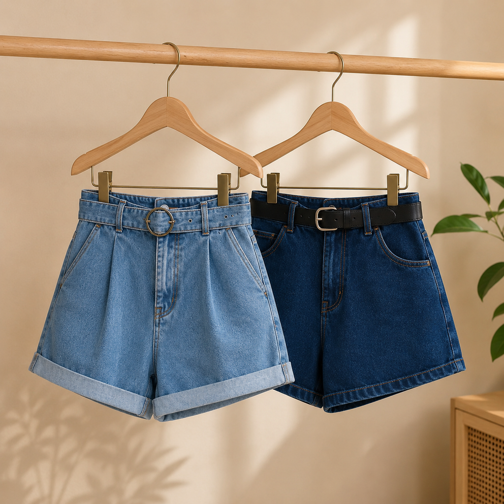Women?s High Waist Denim Shorts | Pack of 2 | Casual Daily Wear Shorts For Women
