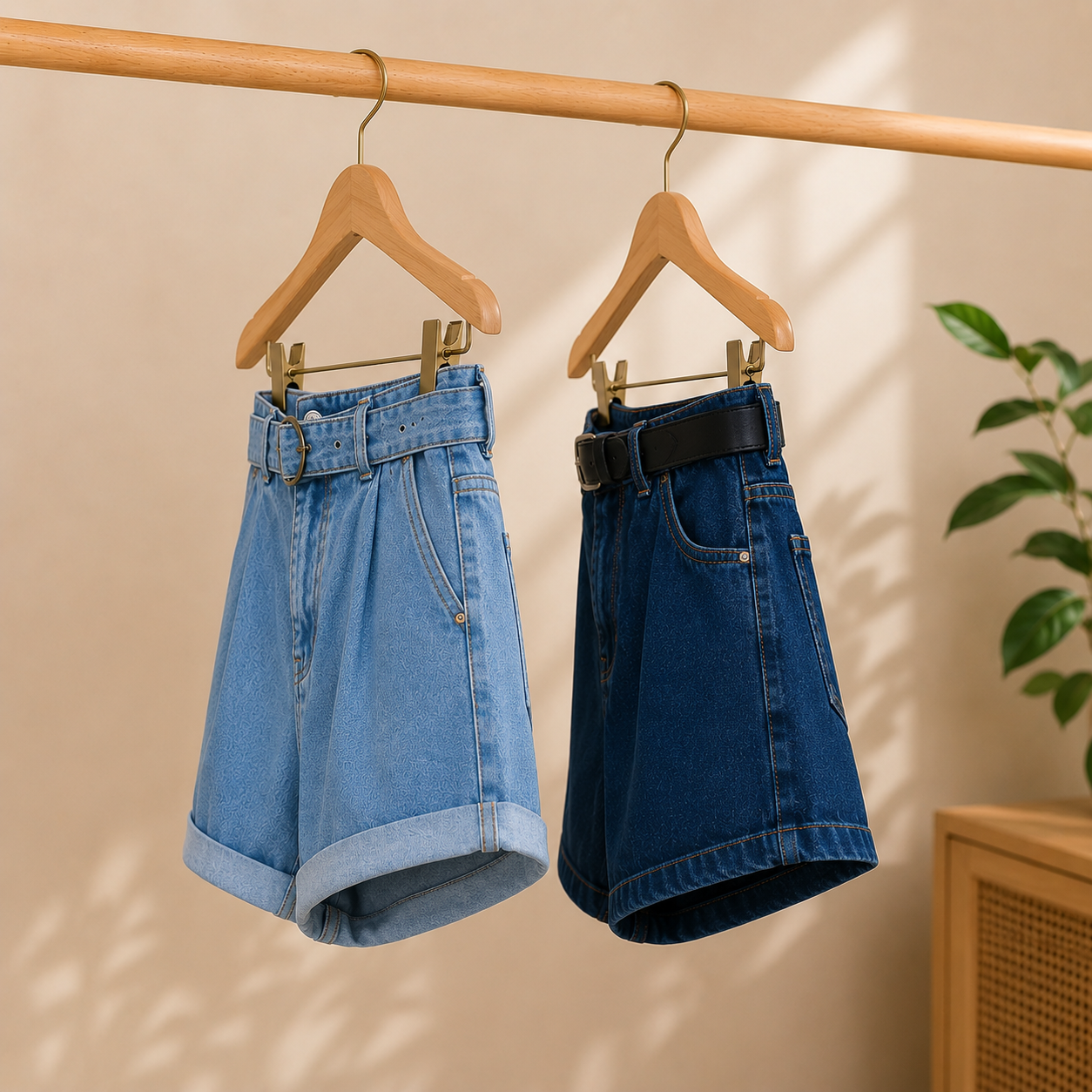 Women?s High Waist Denim Shorts | Pack of 2 | Casual Daily Wear Shorts For Women