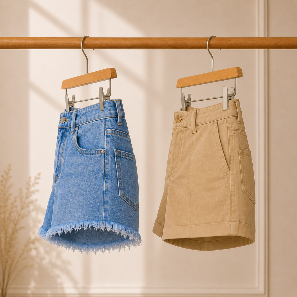 Women?s Casual Summer Shorts | Pack of 2 | High Waist Denim & Cotton Shorts Pack