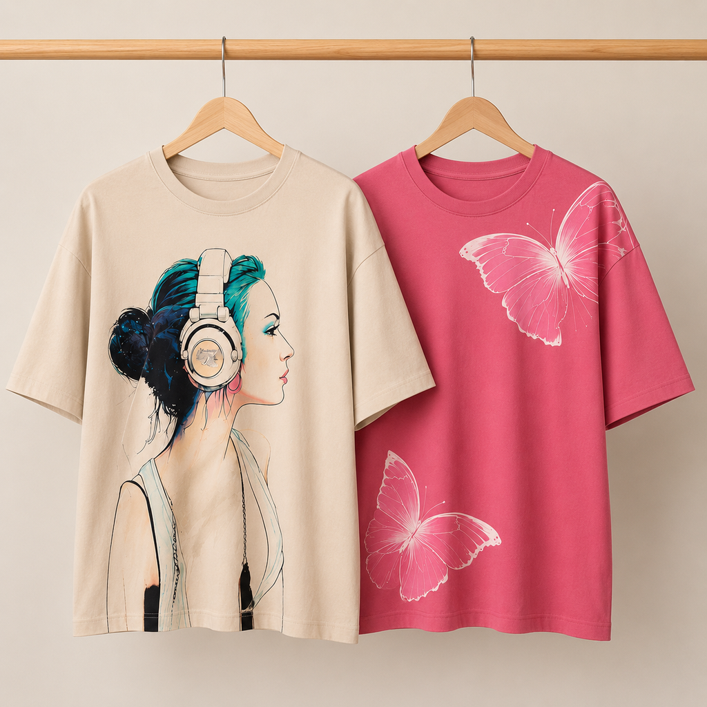 Oversized Printed T-Shirt Combo Pack | 2 T-Shirts | TT-02