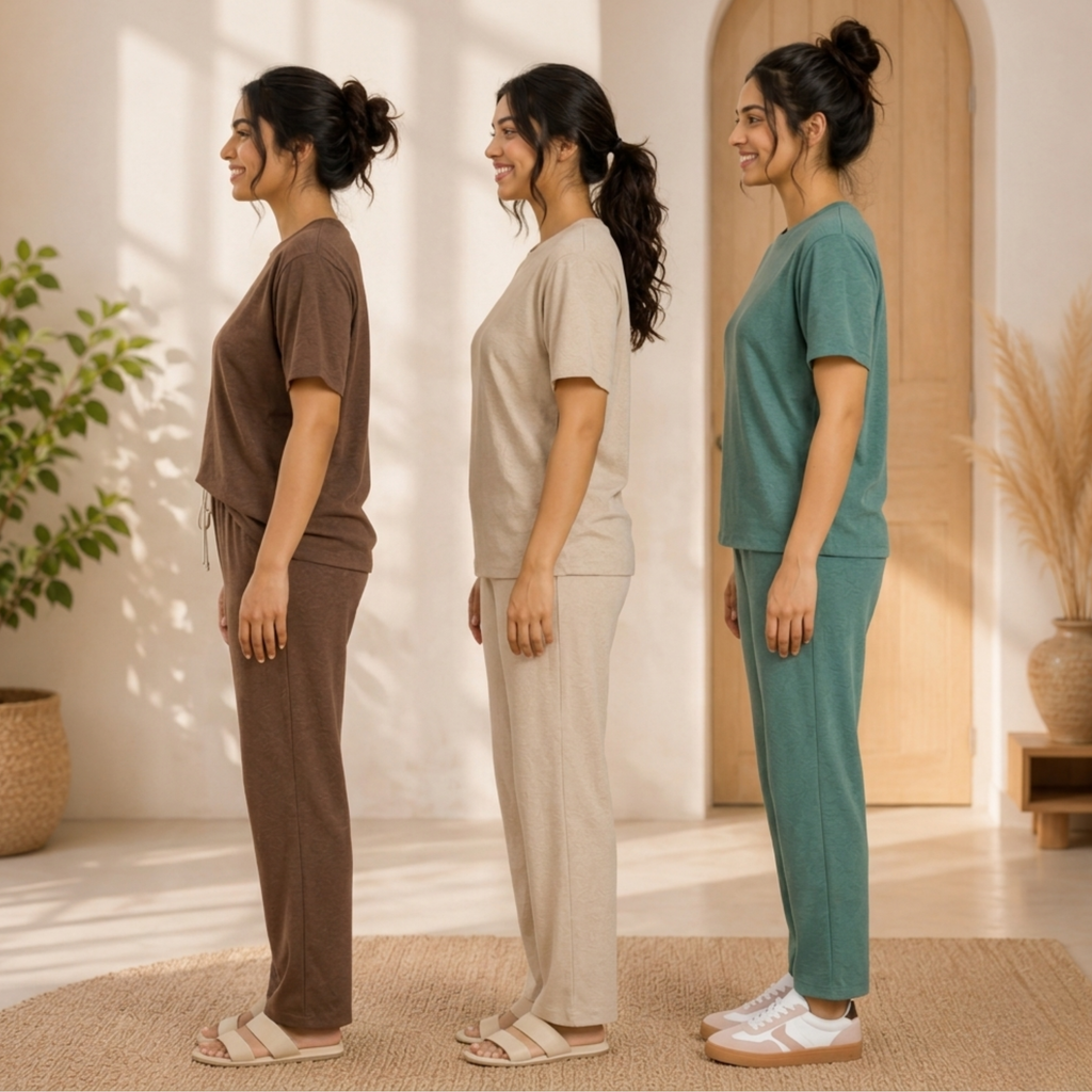Pack of 3 Women Cotton T-Shirt Trouser Set (T-1)