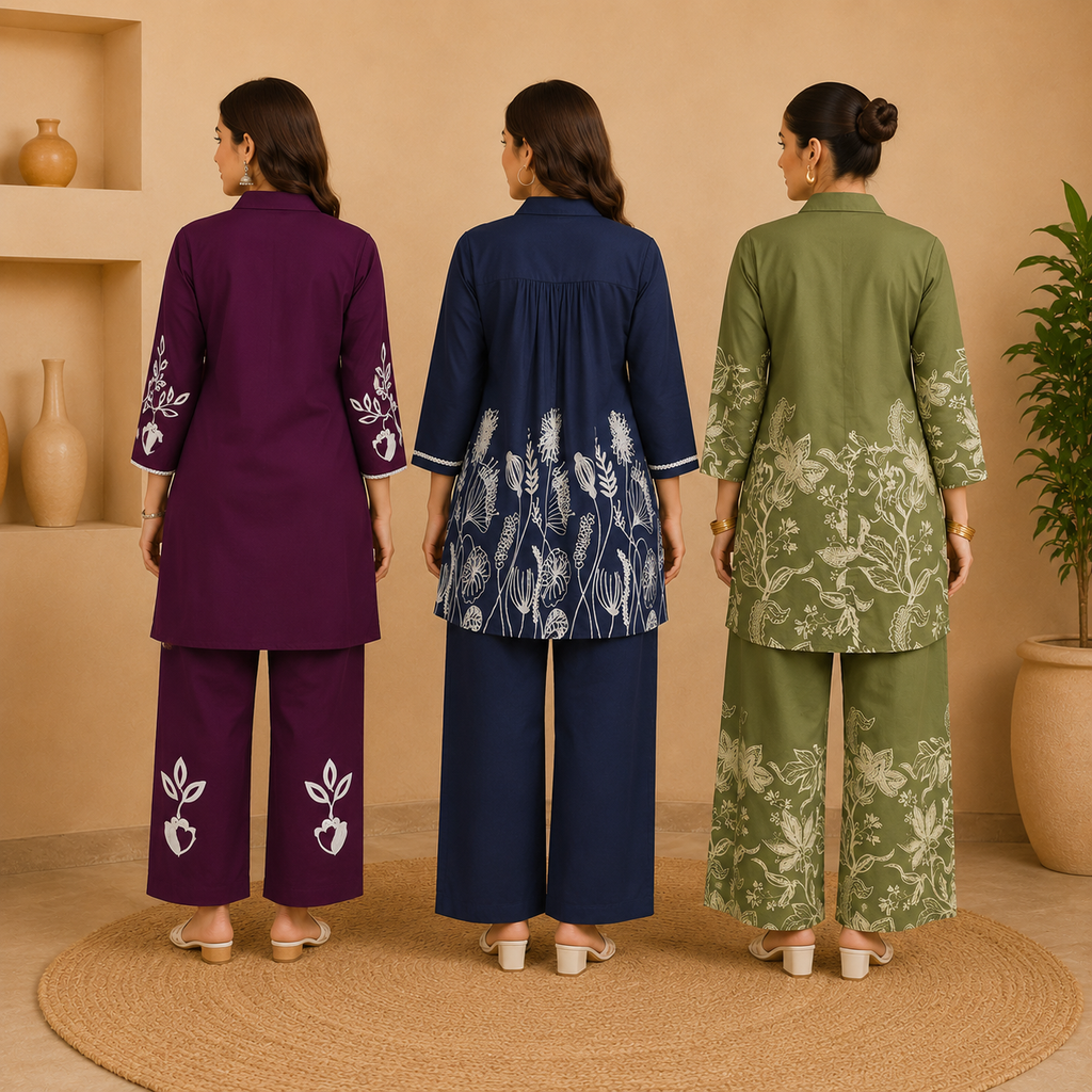 Women?s Printed Co-Ord | Pack of 3 | Casual Ethnic Fusion Wear