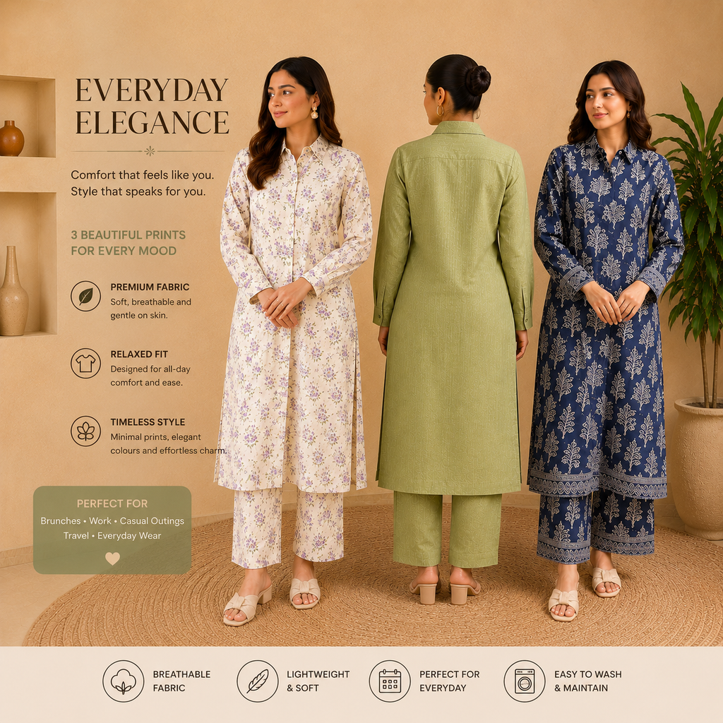 Women’s Kurta Pant | Pack of 3 | Printed Ethnic Casual Wear