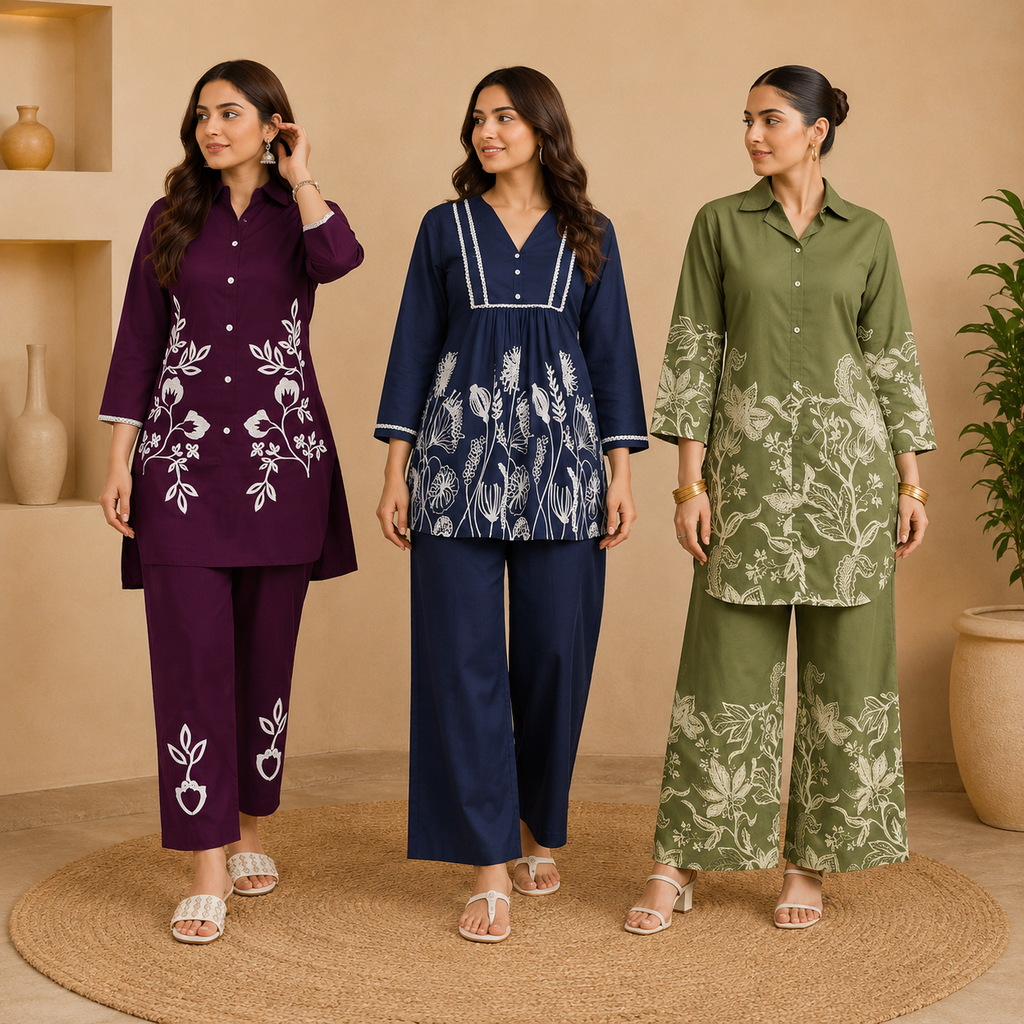 Women?s Printed Co-Ord | Pack of 3 | Casual Ethnic Fusion Wear